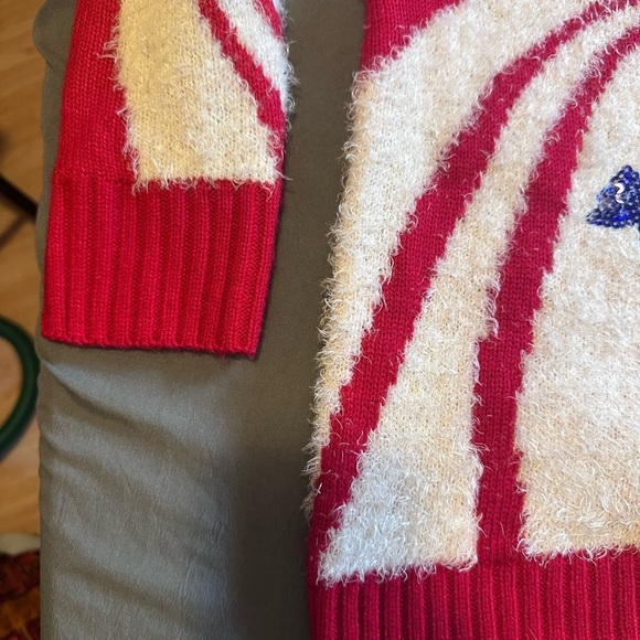 32 Degrees Red and White Crew Neck Sweater with Festive Design Christmas - Picture 3 of 8